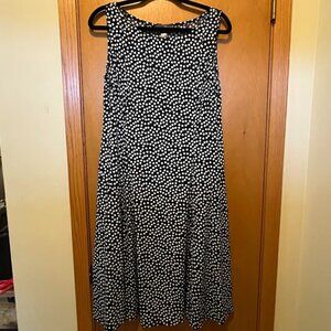 Jessica Howard Sleeveless Polka Dot Midi Dress Womens Size 14 Petite
